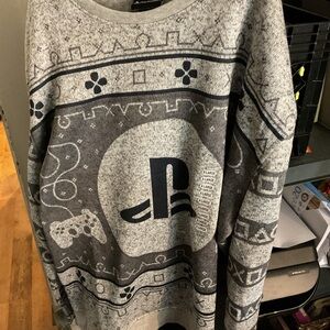 Sony PlayStation Ugly Gray Sweater for Men New Size XL